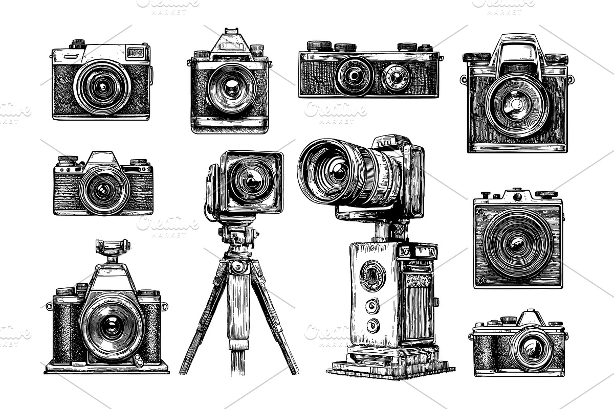 Engraving cameras. Photo and video, an Object Illustration by Stock-Smart-Start