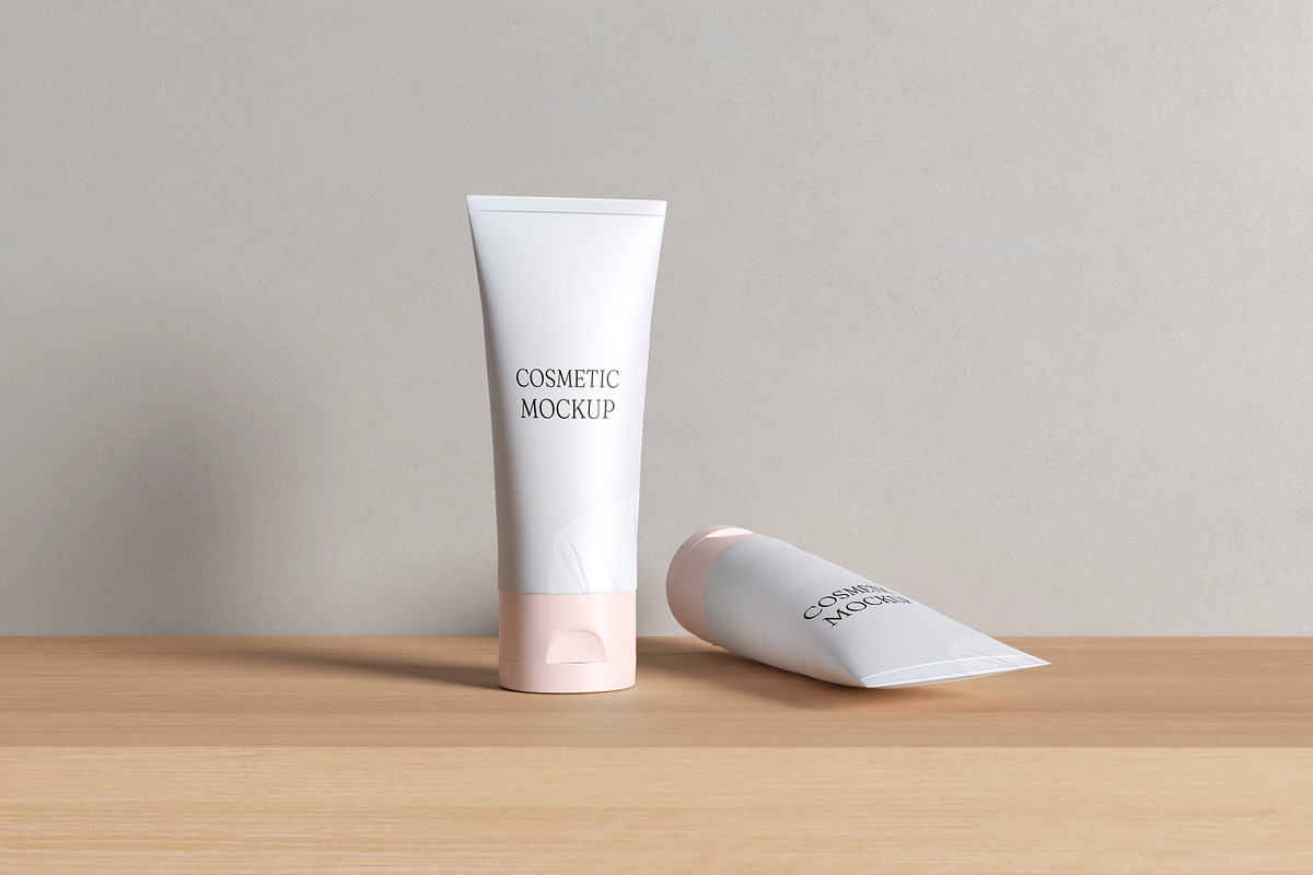 Minimalist Cosmetic Tube Mockup, a Packaging Mockup by Getdesign (Photo 4 of 4)