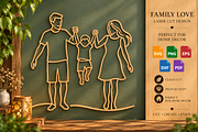 Family Love Laser Cut SVG, an Object Graphic by DreamCafeArt (Thumbnail 1 of 3)