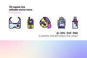 50 Cyberpunk Icons, an Outline Icon by Side Project (Thumbnail 1 of 9)