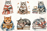 Cat and Book Fall Vibes Clipart, an Illustration by Libby Wishes (Thumbnail 2 of 6)