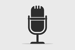 Microphone Icon, an Illustration by Vector Kitchen by Zoljo