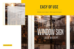 Window Sign Logo Mockup Set