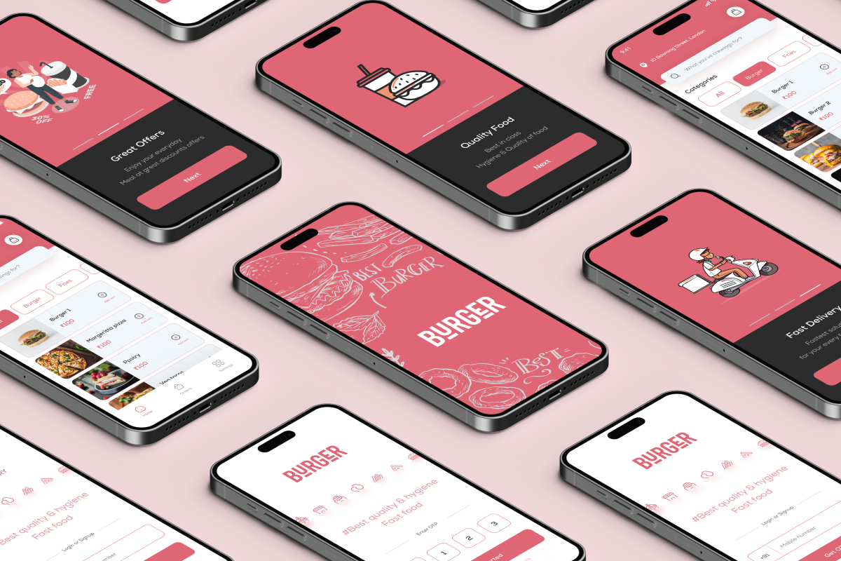 Food order and delivery app UI, an UI Kit Template by Darshil Gohel