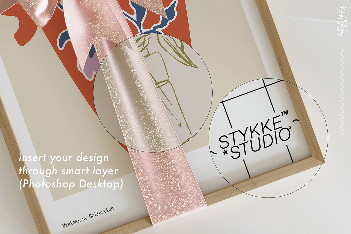 Frame Mockup | Ribbon Bow Gift, a Household Mockup by Stykke Studio (Photo 6 of 6)
