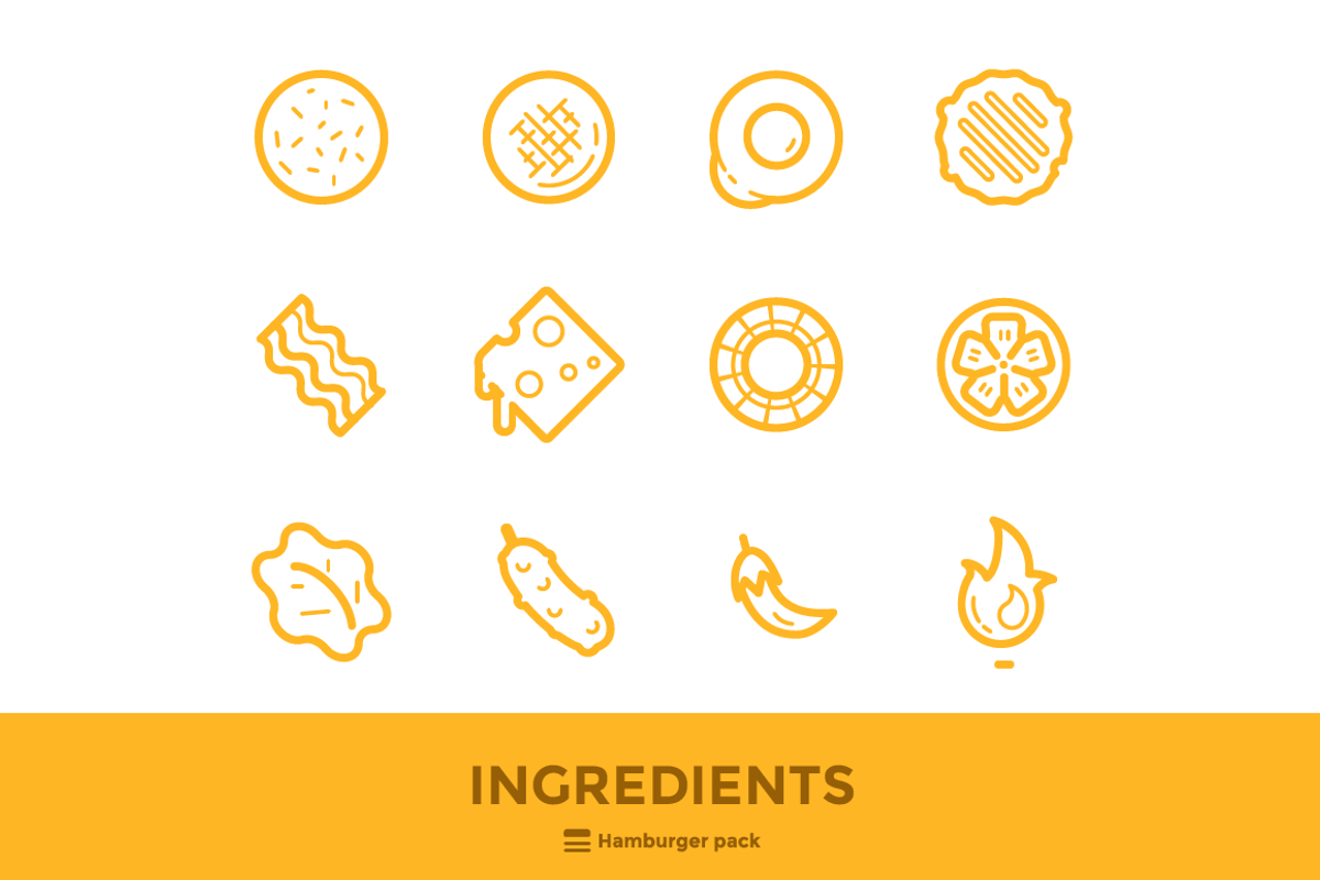 Burger Shop Icons / Illustrations, an Outline Icon by Sarunw (Photo 2 of 4)