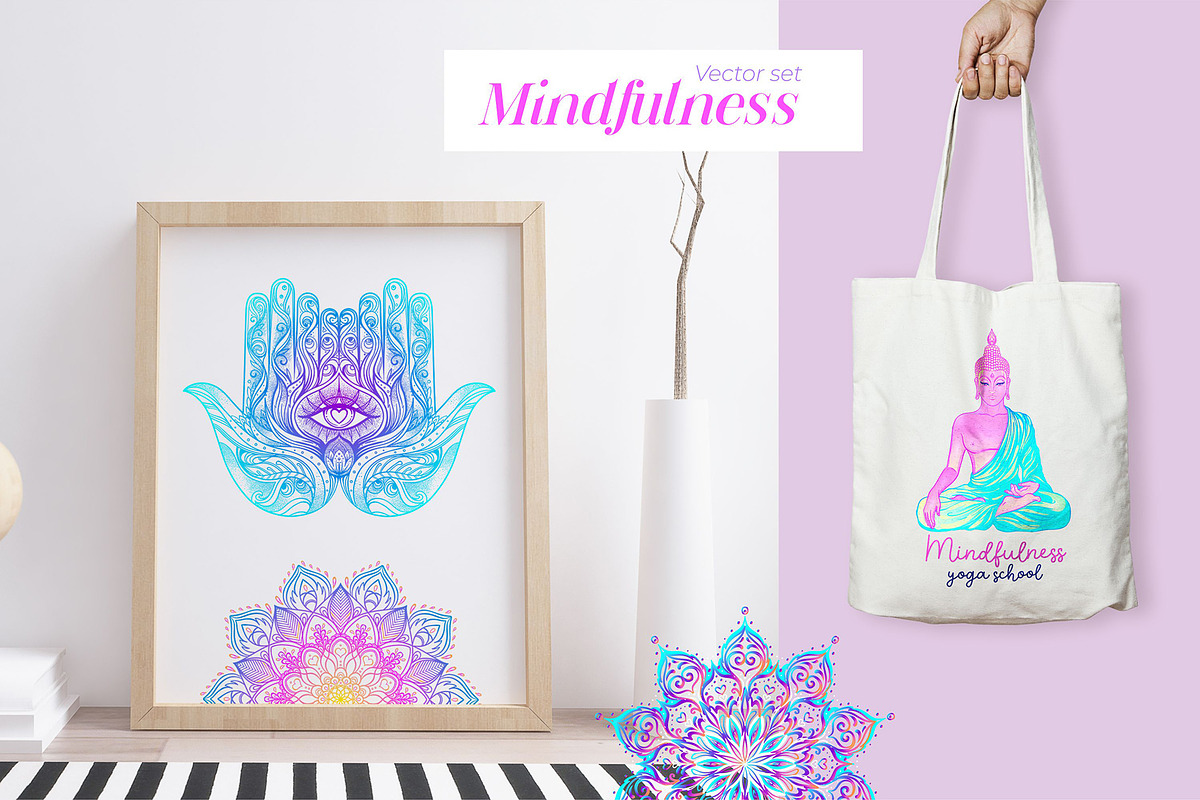 Mindfulness. 35 Vector Set., a Decorative Illustration by Varvara Gorbash (Photo 6 of 9)