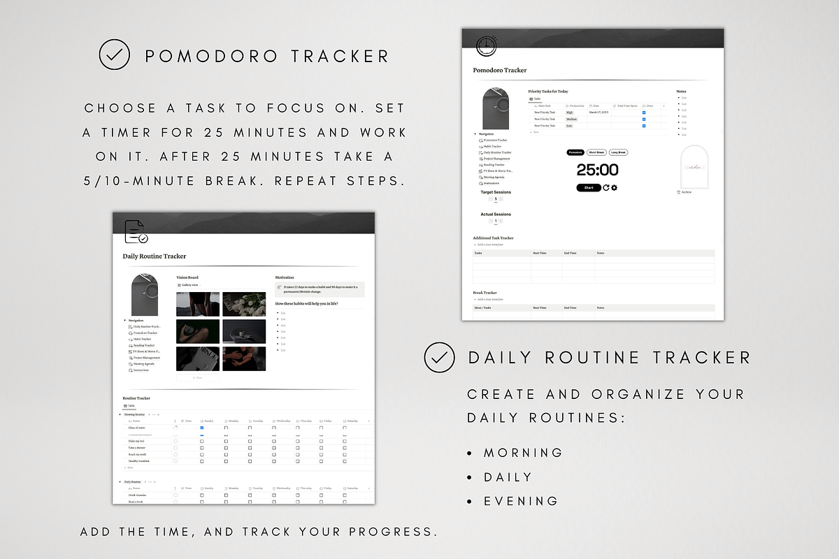 Notion Productivity Planner, a Templates & Theme by BRANDcontent (Photo 4 of 8)