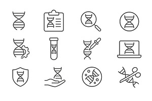 Collection of DNA-related icons, an Illustration by ZinetroN