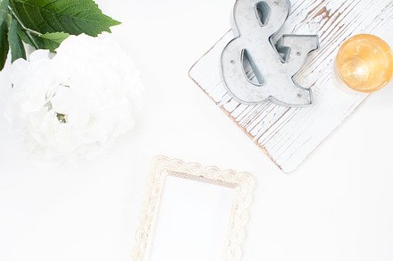 Minimalist styled desk photo mockup stock photo containing styled stock, an Arts & Entertainment Photo by Grandview Collective