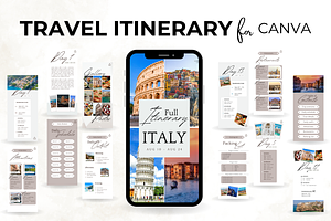 Mobile Travel Itinerary for Canva