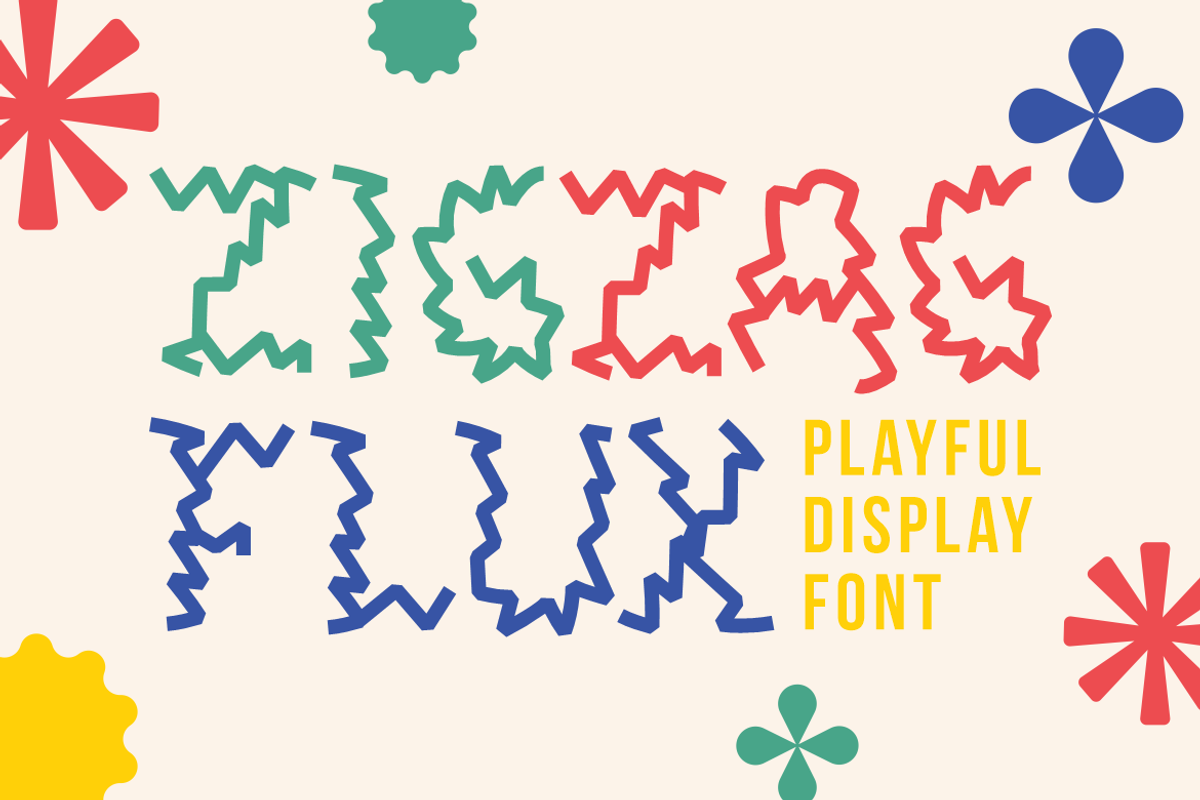 Zigzag Flux - Zigzag Playful Display, a Font by PutraCetol Studio (Photo 1 of 5)