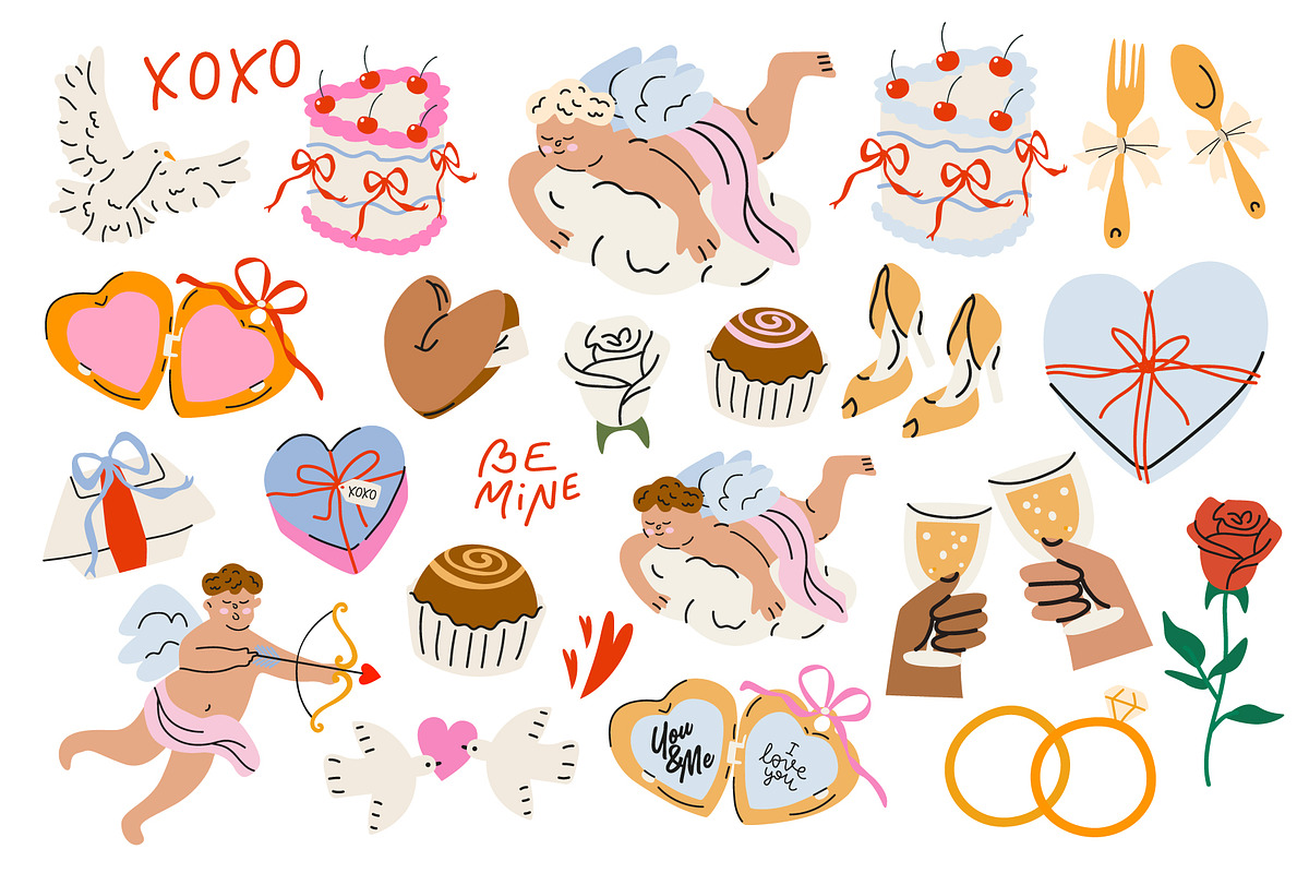 Amore. Valentine's Day Clipart, a Decorative Illustration by Luamor (Photo 2 of 7)