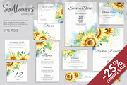 SALE. Sunflower Wedding Suite, an Invitation Template by Nebbia (Thumbnail 1 of 6)