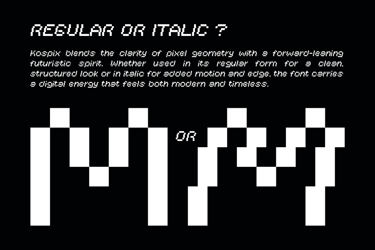 Kospix - Pixel Font, a Sans Serif Font by limitype (Photo 2 of 15)