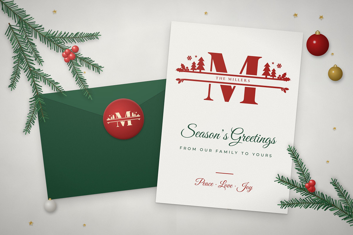Christmas Split Monogram Font, a Symbol Font by vladocar (Photo 2 of 6)