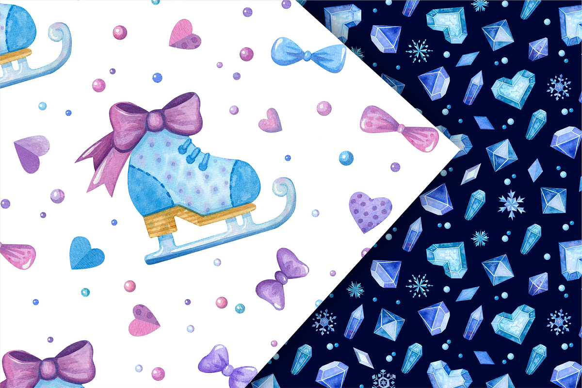 Frozen Tale – Seamless Patterns, a Pattern Graphic by Valin Malin (Photo 6 of 8)