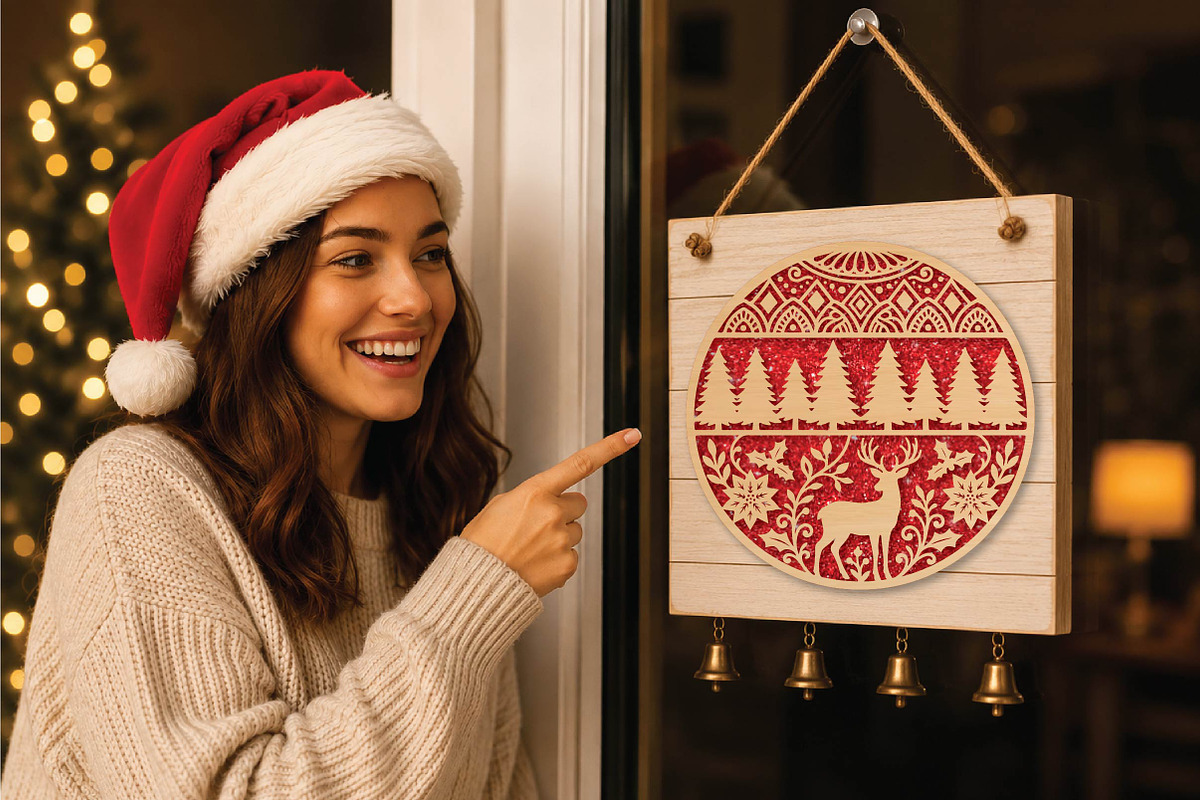 Christmas Deer Forest Laser Cut SVG, an Object Graphic by DreamPrint404 (Photo 4 of 4)