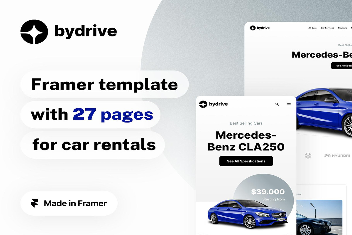 ByDrive - car rental, an UI Kit Template by Lumina_ui_ux202 (Photo 1 of 8)