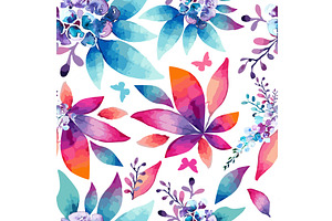 Seamless background with watercolor, an Illustration by Nenahliadava Design