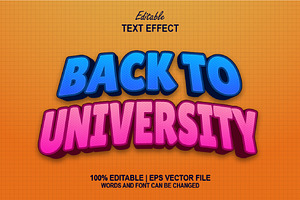 Back To University Text Effect