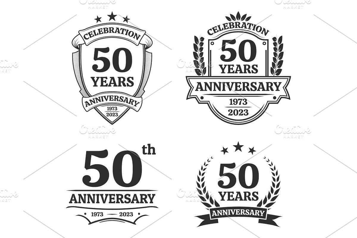 50 years anniversary icon or logo, a Background Graphic by VM25