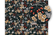 Midnight Hawthorn Vintage Pattern, a Pattern Graphic by MouseGrey (Thumbnail 8 of 8)