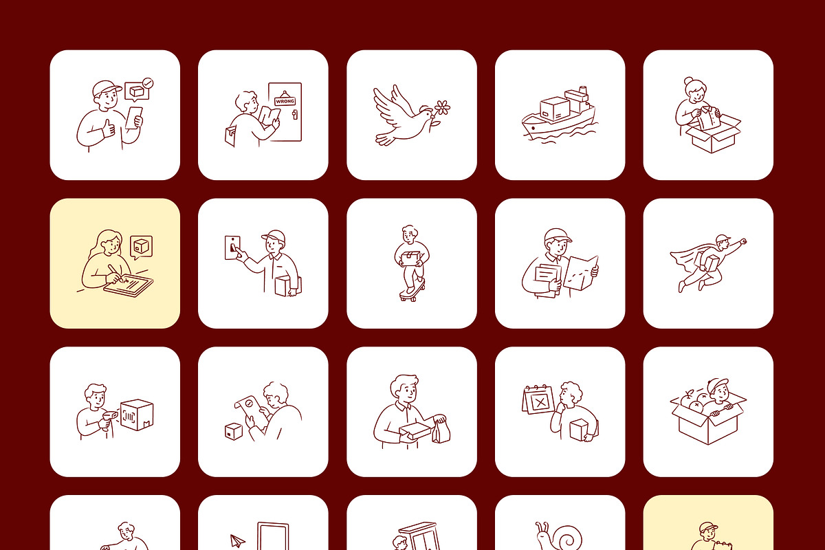Delivery HandDrawn Doodles Bundle, an Outline Icon by Vectors Market (Photo 10 of 11)