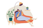 People spending time at home, a Person Illustration by Vector_Art (Thumbnail 2 of 5)