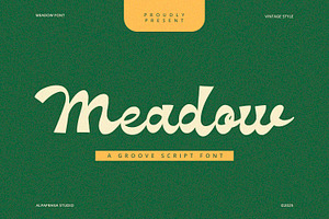Meadow - Groove Script Font, a Script Font by Alpaprana