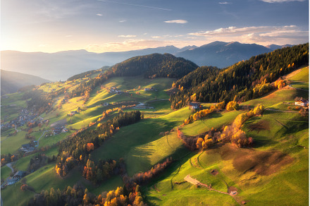 Aerial view of amazing green alpine, a Nature Photo by den-belitsky
