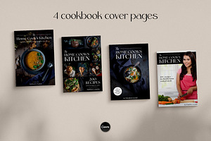 Dark Moody Canva Cookbook Template