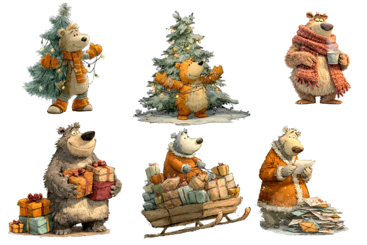 Christmas Bear Clipart, an Illustration by Designworld (Photo 4 of 6)