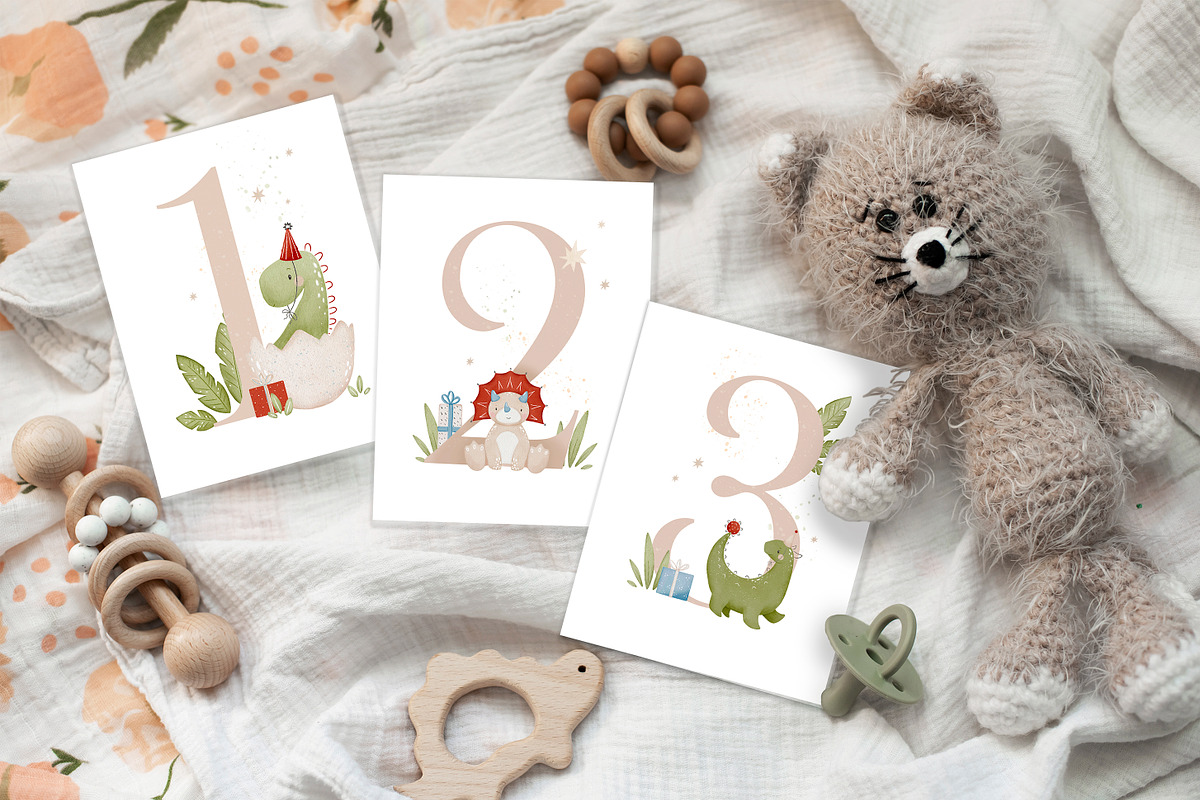 Dino party. Watercolor collection, an Animal Illustration by AfonshinaArt (Photo 10 of 13)