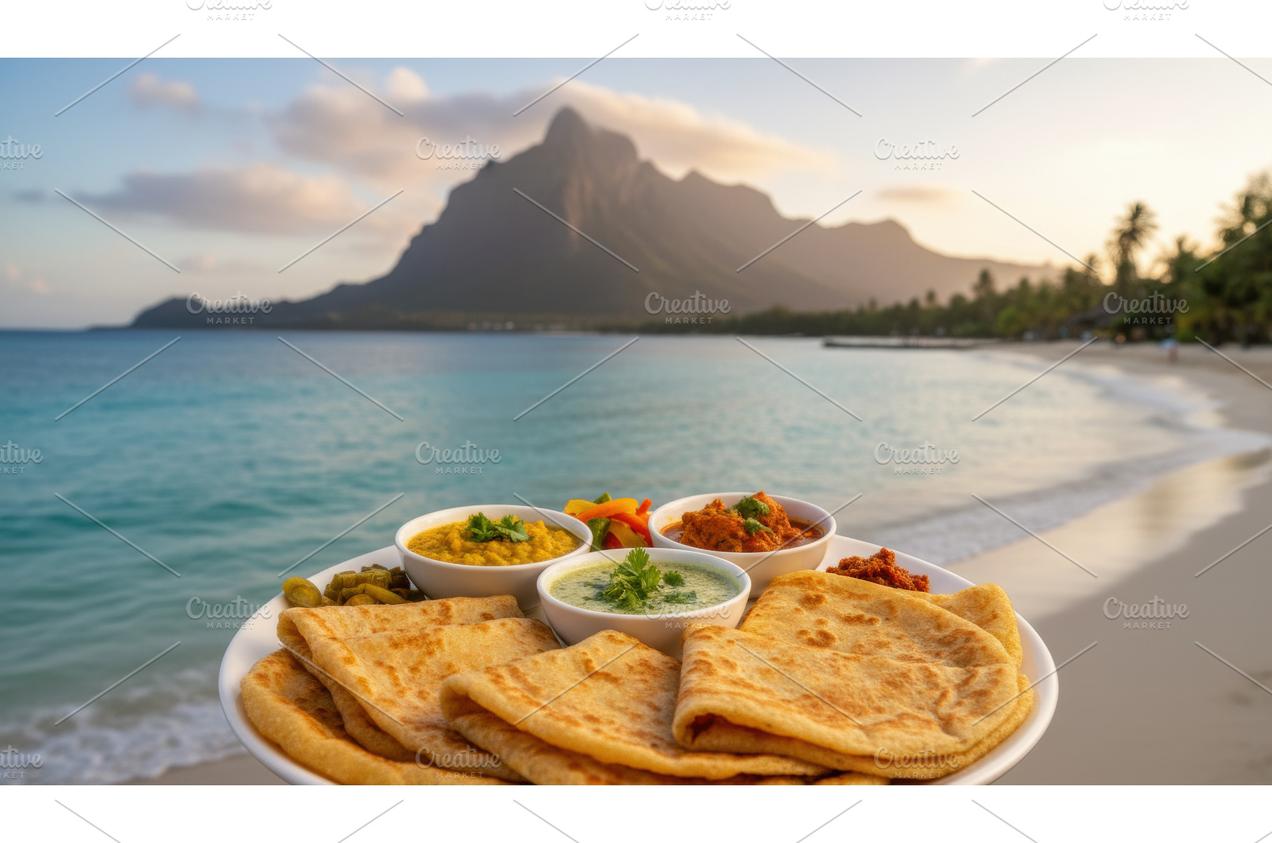 Polynesian food platter with, a Food & Drink Photo by Igor Tichonow