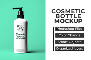 Cosmetic Bottle Mockup, a Packaging Mockup by Viswal Studio