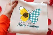 Keep Shining Sunflower Butterfly PNG, a Seasonal Illustration by CrexoraLab (Thumbnail 2 of 4)