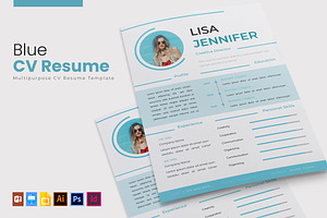 Blue CV & Resume