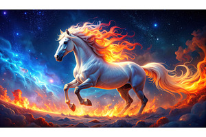 Fantasy horse with flaming mane, a Nature Photo by Igor Tichonow