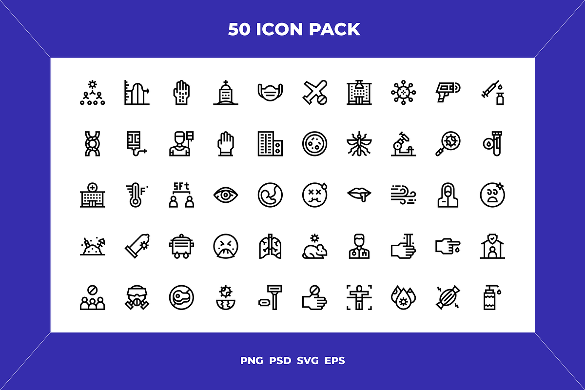 Virus transmission icons, an Outline Icon by Wencory (Photo 1 of 2)