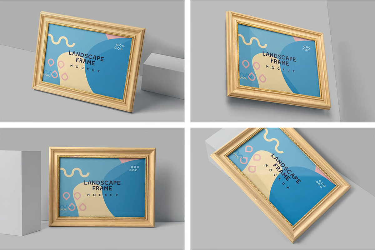 Landscape Wood Frame Mockups, an Advertising Mockup by megostudi0 (Photo 1 of 6)