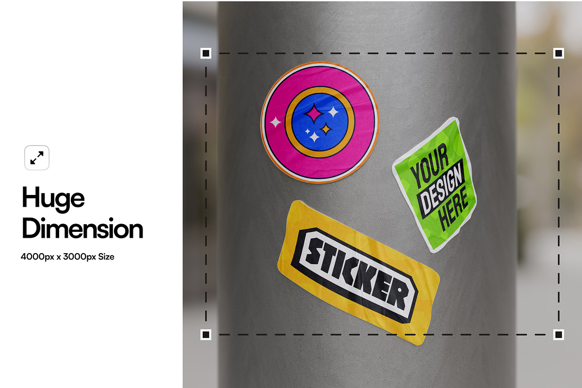High Quality Sticker Mockup, an Advertising Mockup by SLAB! Design (Photo 2 of 5)