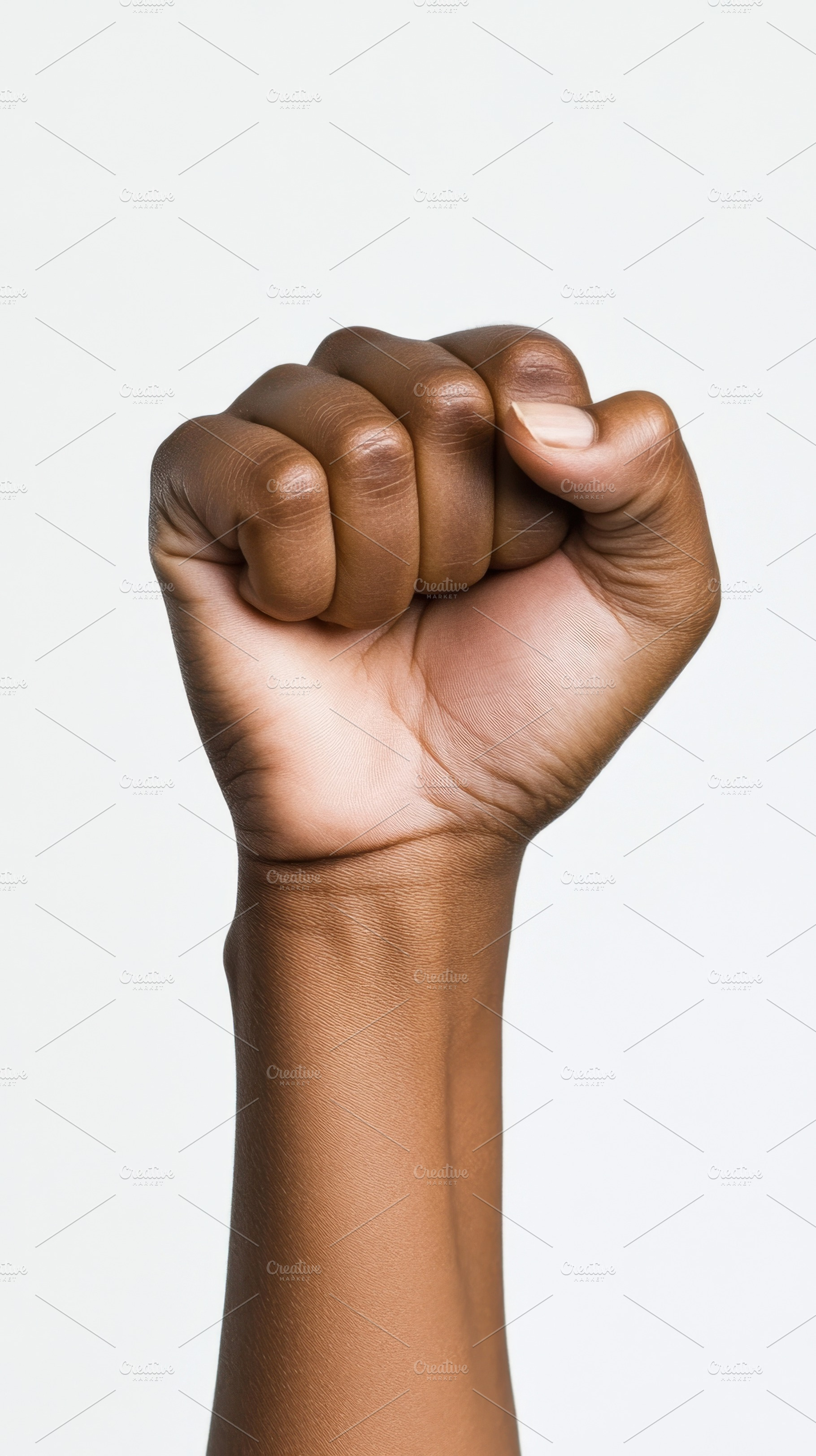 Fist raised in solidarity at protest, a Photo by Beautiful things
