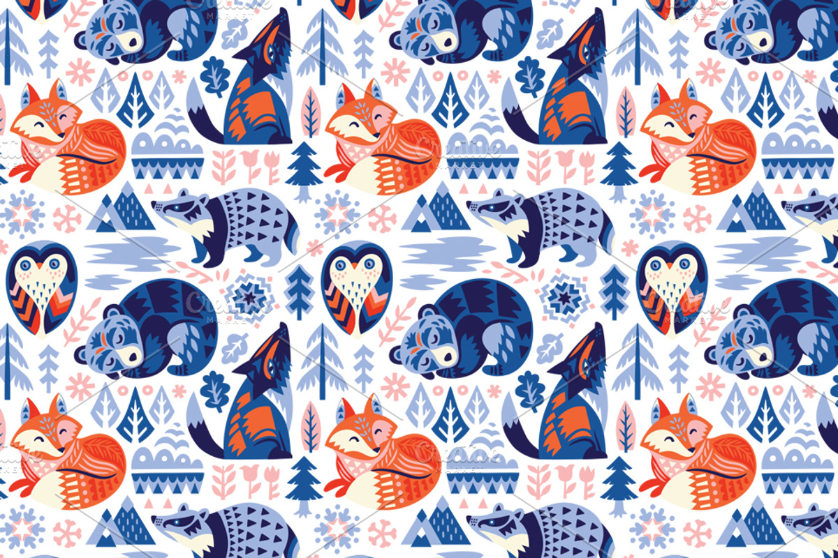 Scandinavian art, a Pattern Graphic by PenguinHouse (Photo 2 of 9)