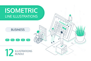 Business Isometric Illustrations