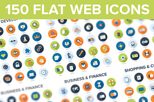 150 Long Shadow Web Icons