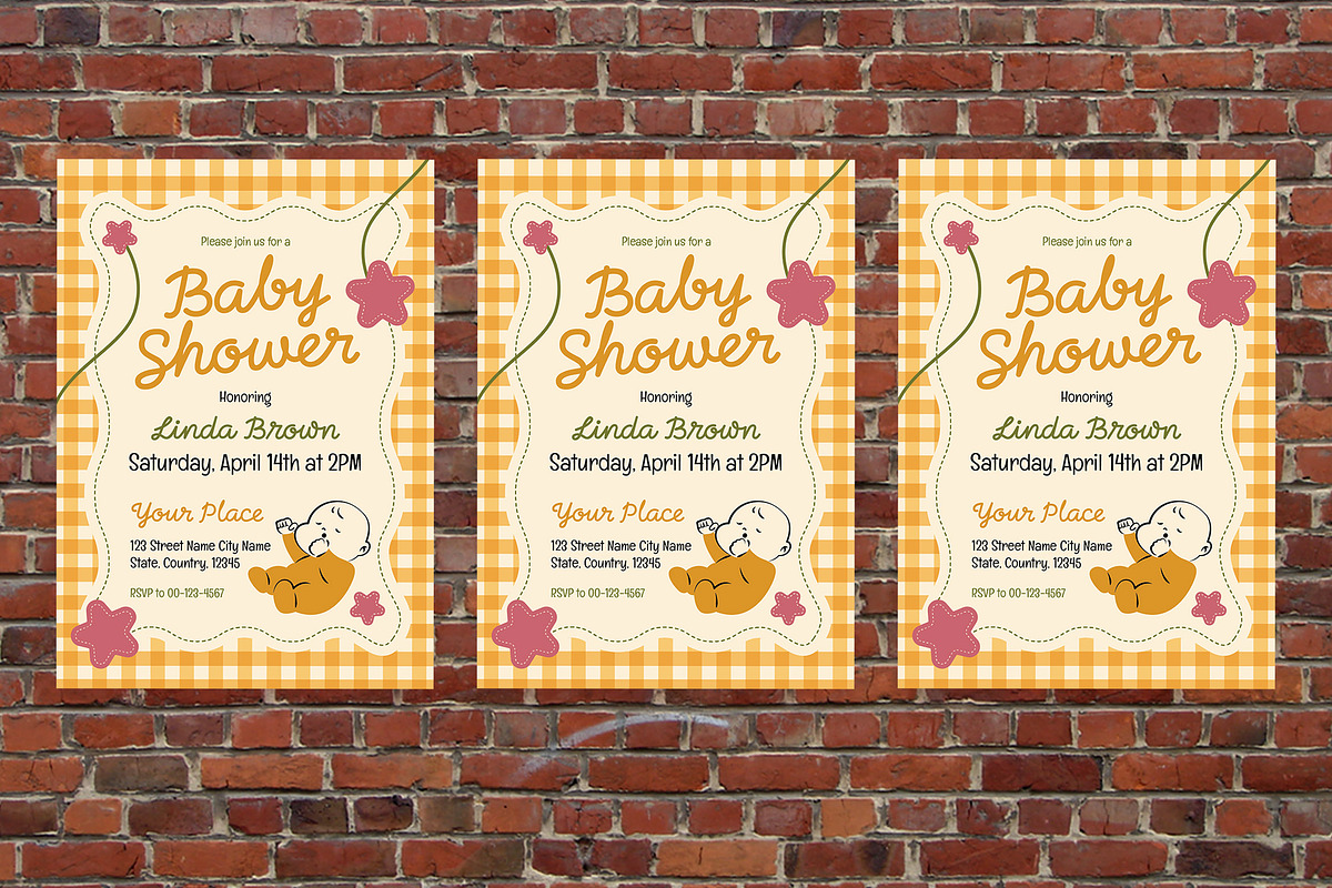 Baby Shower Flyer Set, a Flyer Template by Aiyari Graphic (Photo 3 of 3)