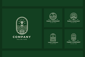 Farm Logo With Monoline Style