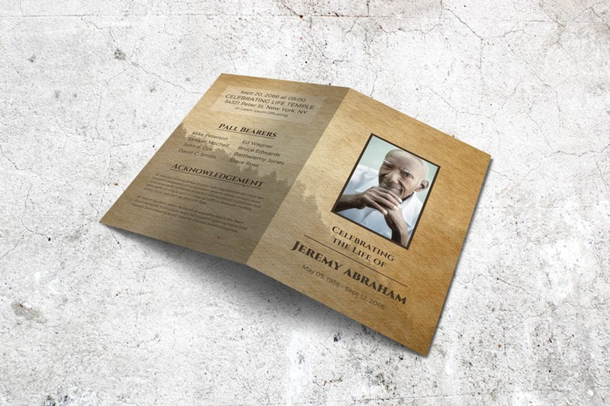 Cardboard Style Funeral Program, a Brochure Template by Final Tribute (Photo 5 of 5)