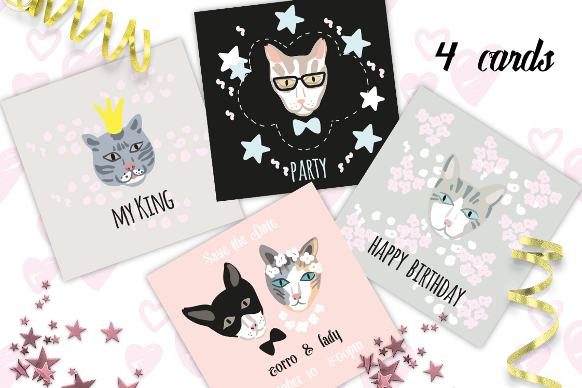Cats. Vector set, an Animal Illustration by Anyuka (Photo 4 of 6)